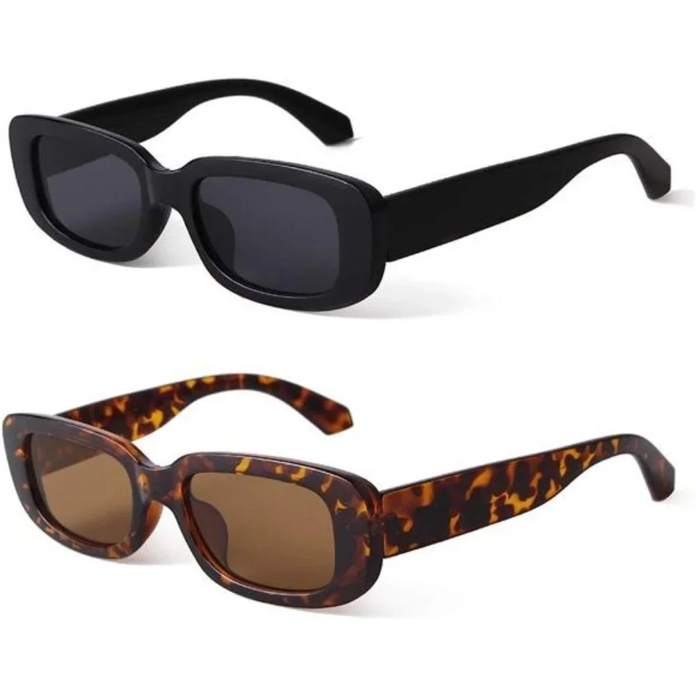Women's Sunglasses Retro 90’s Vintage Narrow Square Frame UV400 Protection